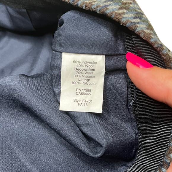 J.Crew Wool blend gray gingham print mini skirt 6 nwot - Picture 3 of 5